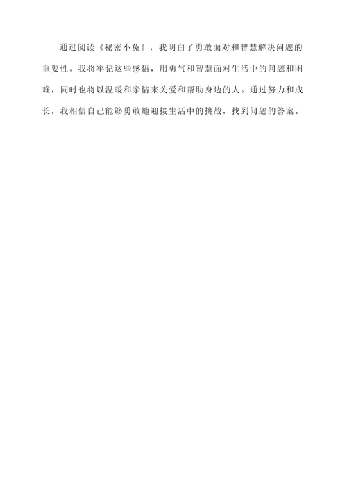 秘密小兔的读后感想