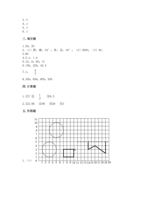 人教版六年级上册数学期末检测卷含答案【模拟题】.docx