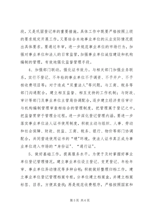 事业登记管理的调研报告.docx