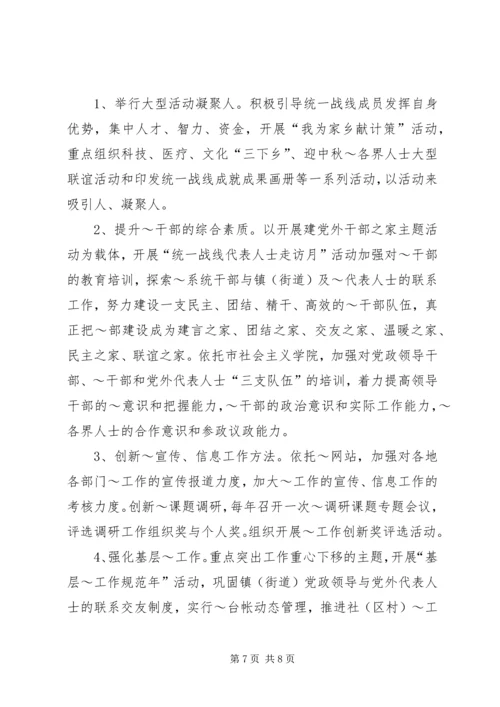 市委统战部XX年工作计划.docx