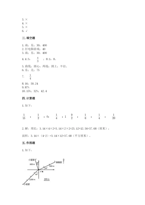 2022六年级上册数学期末测试卷附完整答案（精选题）.docx