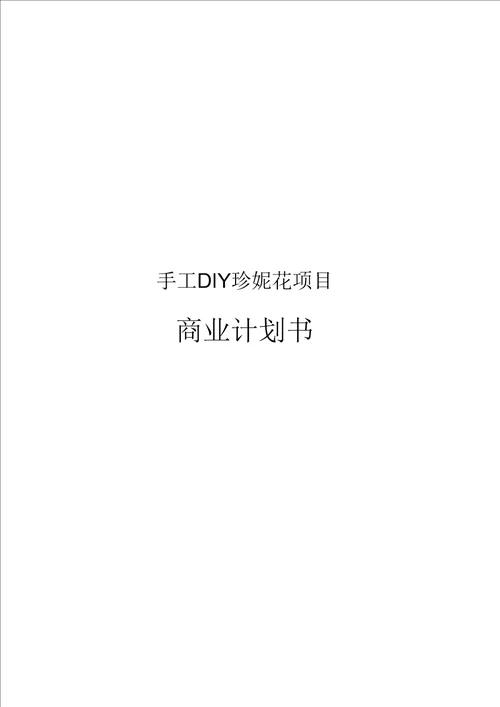 手工DIY珍妮花项目商业实施计划书