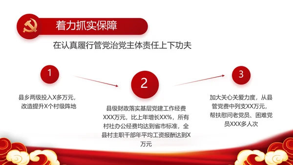 红色大气党支部年终工作汇报PPT党课