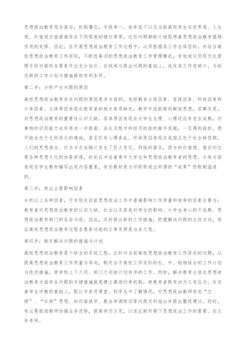 PDCA在高校思想政治教育工作中的应用.docx