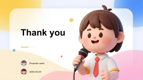 清新可爱3D膨胀风小学生班干部班长竞选主题模板