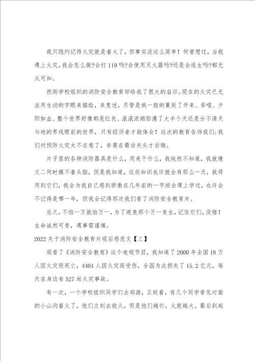 20222023关于消防安全教育片观后感范文