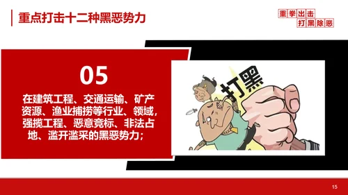 重拳出击打黑除恶教学汇报PPT课件