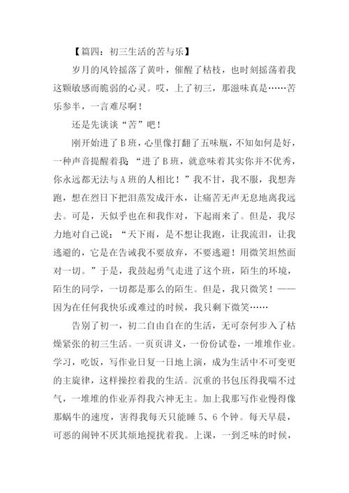 初三生活的苦与乐.docx