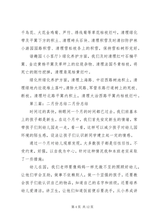 二月份月度总结.docx
