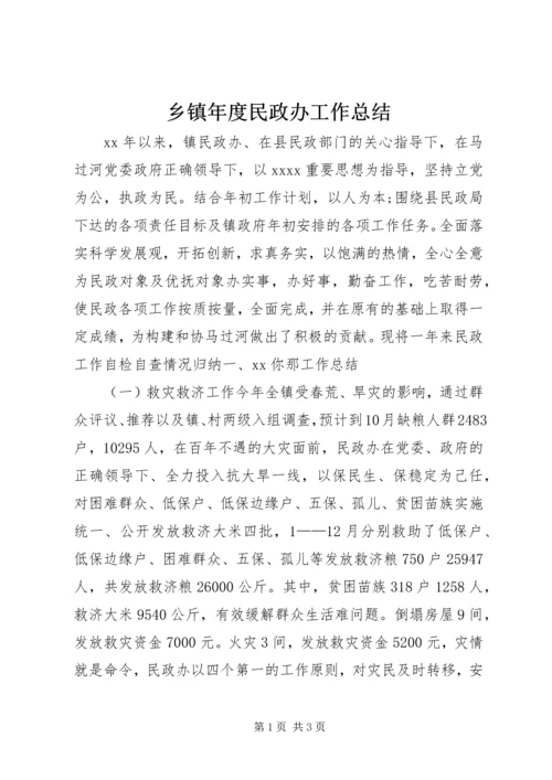 乡镇年度民政办工作总结.docx