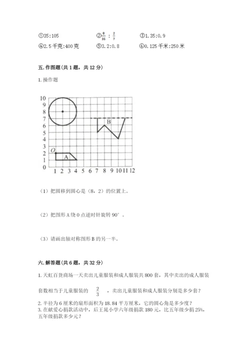 六年级上册数学期末测试卷附答案【培优a卷】.docx