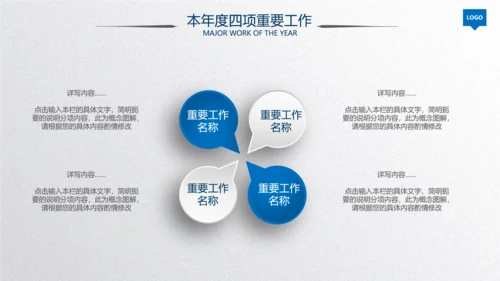 2020蓝色工作汇报述职年终总结PPT