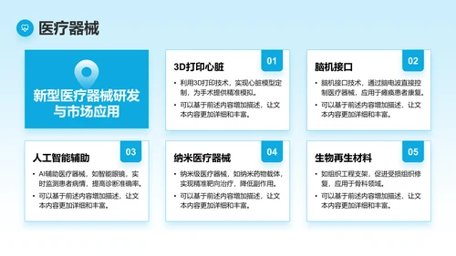 蓝色商务风医疗行业通用PPT模板