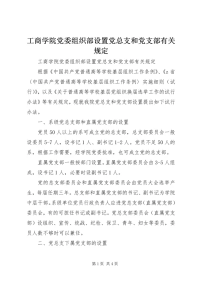 工商学院党委组织部设置党总支和党支部有关规定.docx