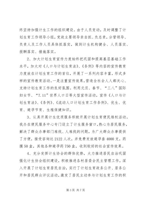 乡镇计生办人口和计划生育工作总结.docx