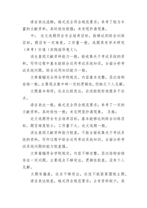 毕业论文指导教师评语(精选多篇).docx