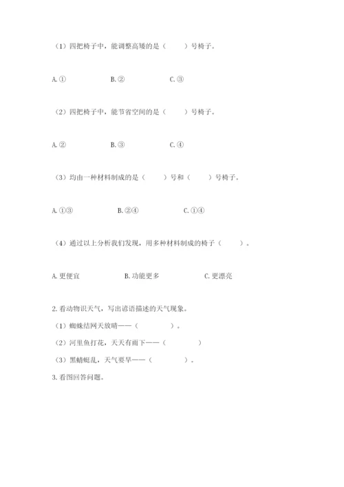 教科版二年级上册科学期末测试卷含答案（培优a卷）.docx