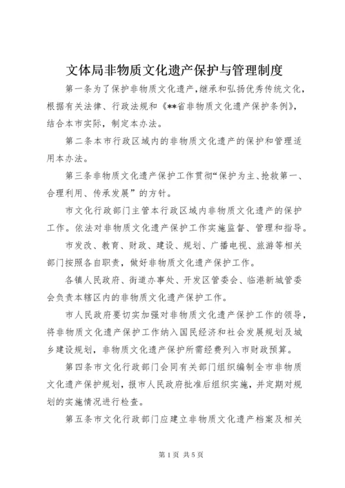 文体局非物质文化遗产保护与管理制度.docx