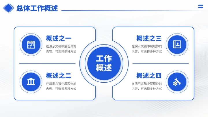 蓝色工作汇报述职年终总结PPT模板