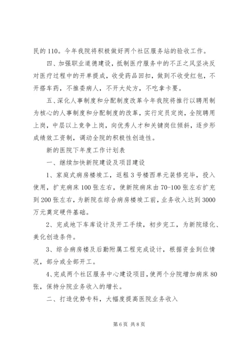 新的医院下年度工作计划书.docx