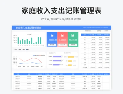 家庭收入支出记账管理表