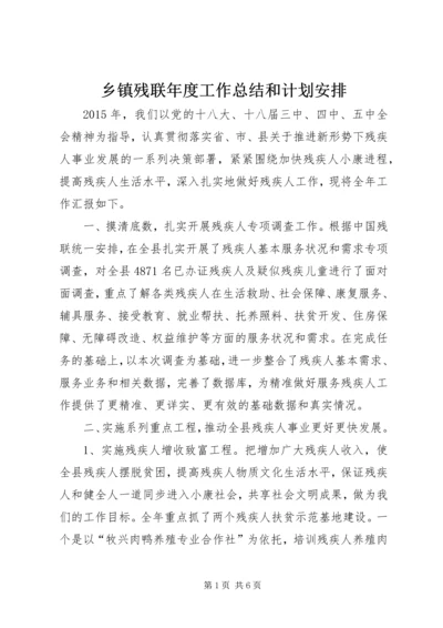 乡镇残联年度工作总结和计划安排.docx