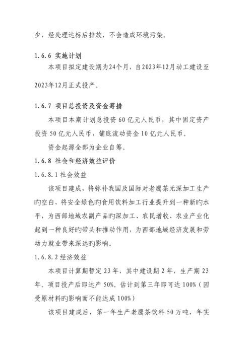 饮料生产项目可行性研究报告.docx