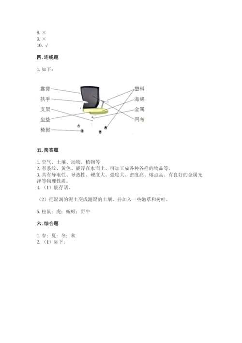 教科版二年级上册科学期末测试卷精品【完整版】.docx