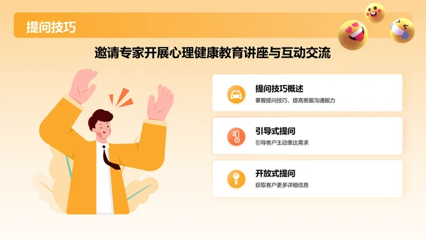 橙色3D风客服礼仪培训PPT模板