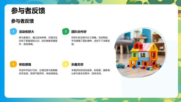 蓝色研学旅行精彩回顾PPT模板