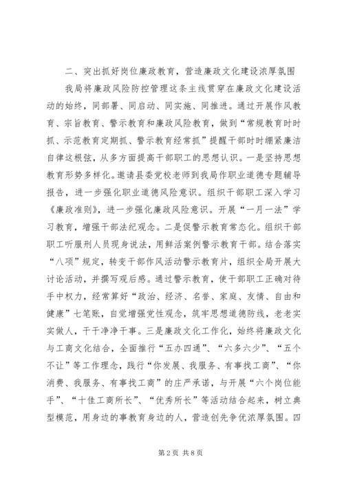 县工商局廉政风险防控工作自查报告.docx