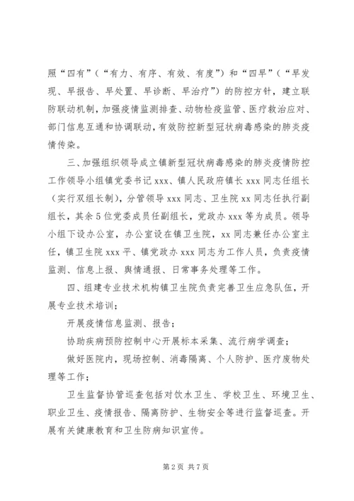 乡镇新型冠状病毒感染的肺炎疫情防控工作方案,范文.docx