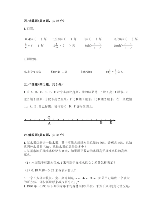 沪教版小学六年级下册数学期末综合素养测试卷精品（典型题）.docx