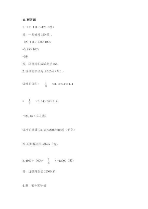 北京版六年级下册数学期中测试卷最新.docx