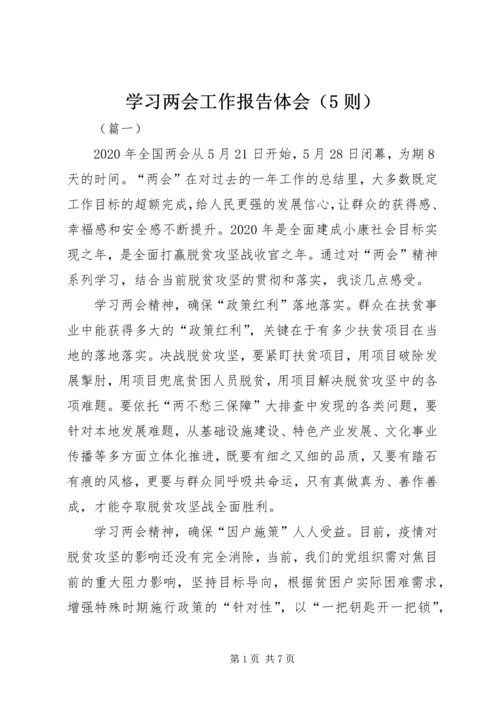 学习两会工作报告体会（5则）.docx