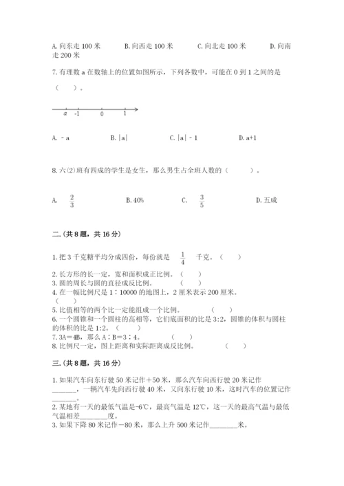 小学毕业班数学检测卷含答案（考试直接用）.docx