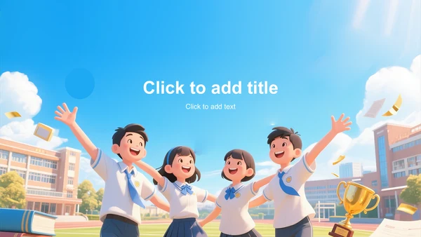 蓝色卡通风教学课件设计PPT主题