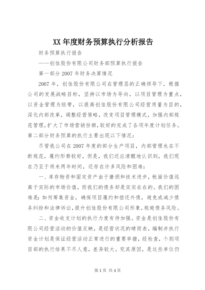 XX年度财务预算执行分析报告 (2).docx