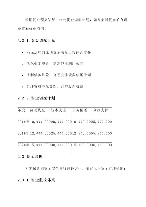 集团资金管理方案