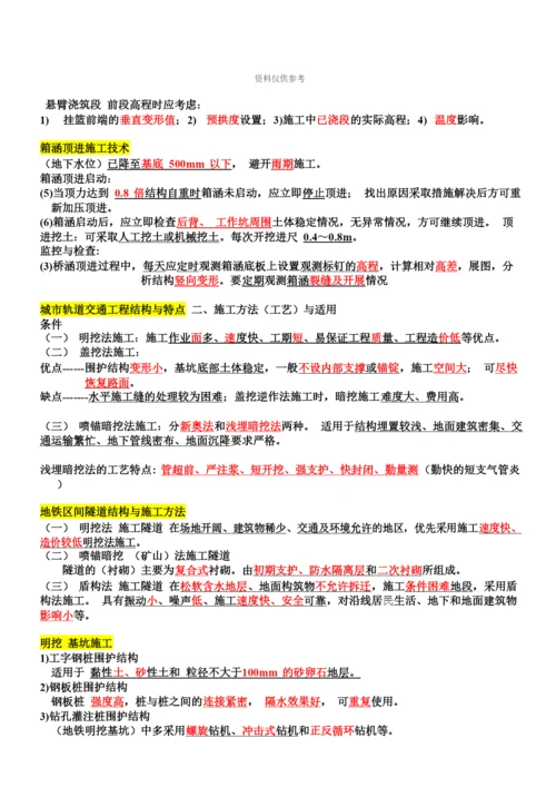 二级建造师市政实务复习重点总结浓缩版.docx