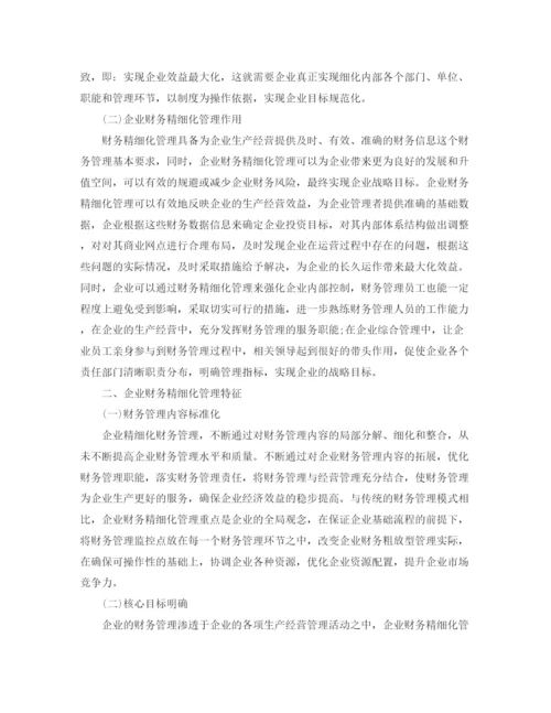 精编之财务精细化管理工作总结范文.docx