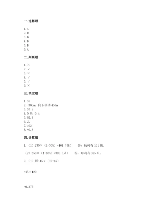 驻马店市新蔡县六年级下册数学期末测试卷往年题考.docx