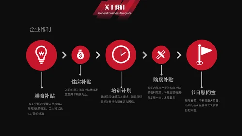 红黑简约商务企业宣传通用PPT模板