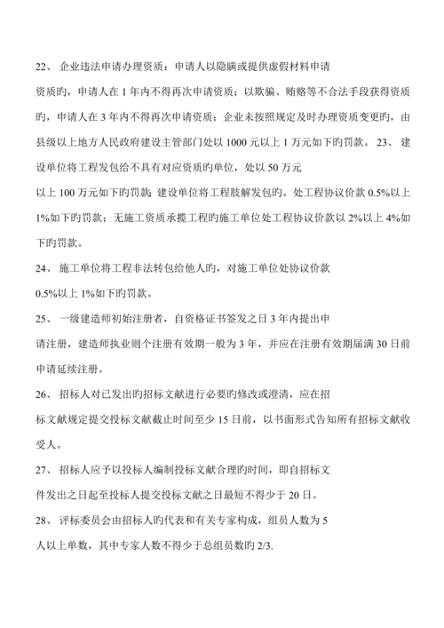 2023年一建法律法规数字时间记忆背诵.docx