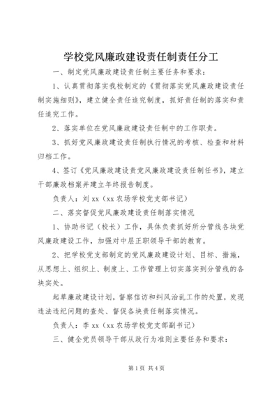 学校党风廉政建设责任制责任分工.docx