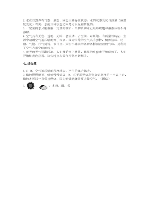 教科版三年级上册科学期末测试卷精品（考点梳理）.docx