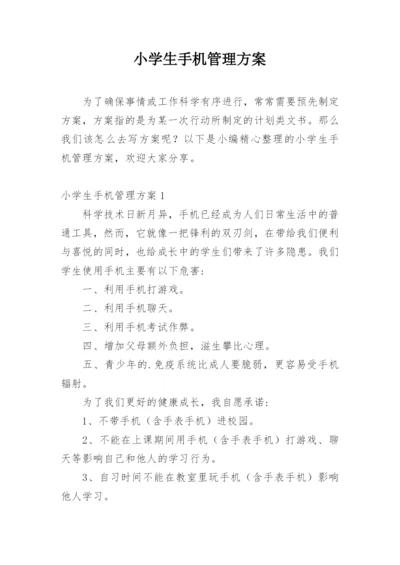 小学生手机管理方案.docx