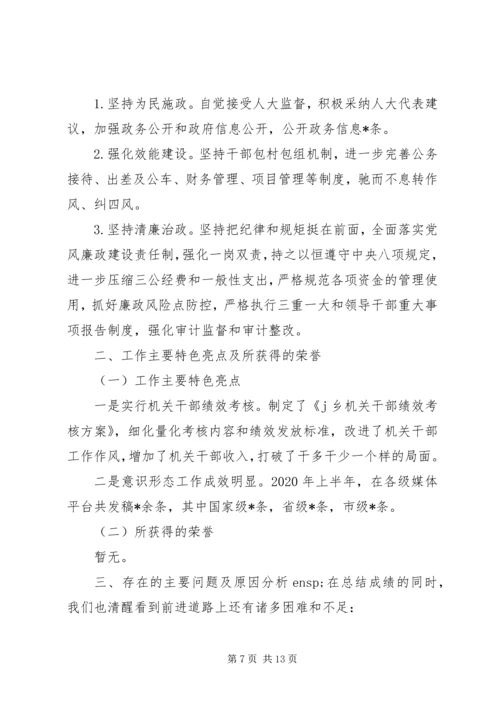 乡镇某年上半年工作总结和下半年工作打算.docx