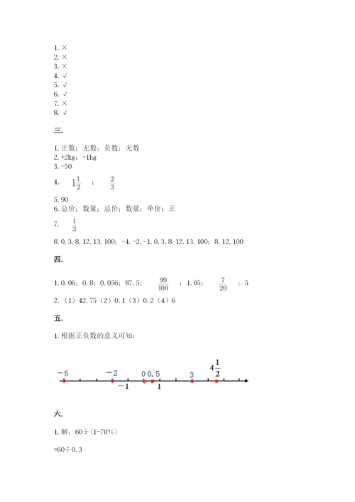 小学六年级数学摸底考试题【全优】.docx