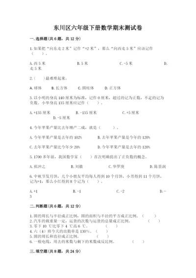 东川区六年级下册数学期末测试卷（精品）.docx